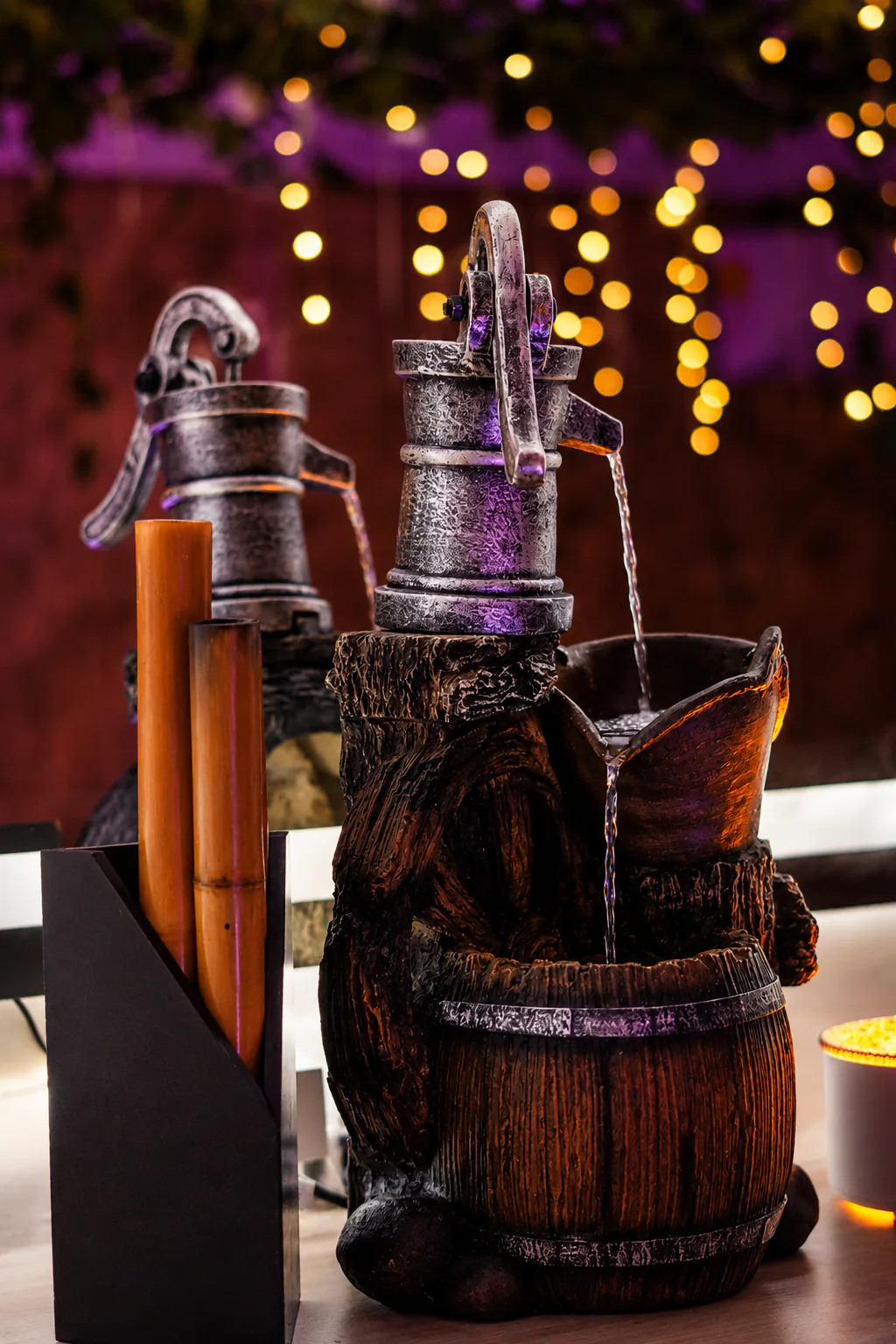 Fuente decorativa con bambú en Esbell Spa